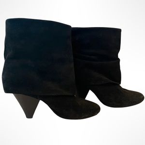 Black suede booties perfect for fall/winter
